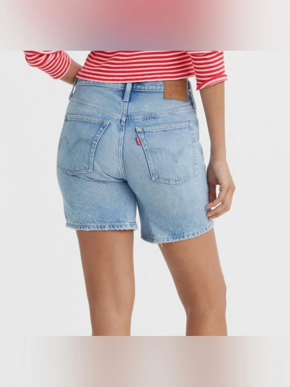 NWT Levi's 501 High Waist Mid Thigh Denim Shorts Size 33 in Luxor Last